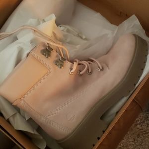 Light pink Timberland boots